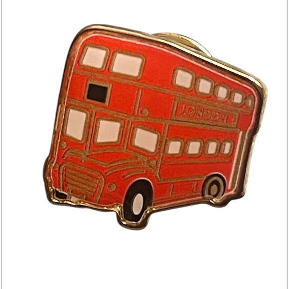 Burberry London Enamel Double Decker Bus Pin Brooch-Preowned-Stamp - Picture 1 of 3